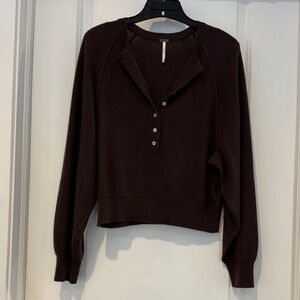 Free People Brown Porta Cashmere Sweater